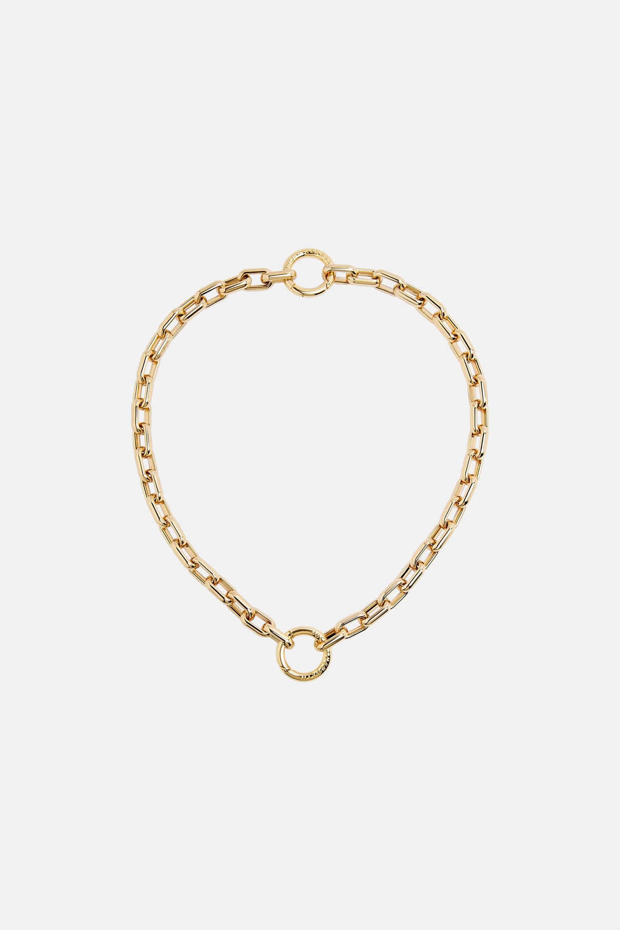 The Dual-Ring Clasp Necklace Gold - JULIA SKERGETH