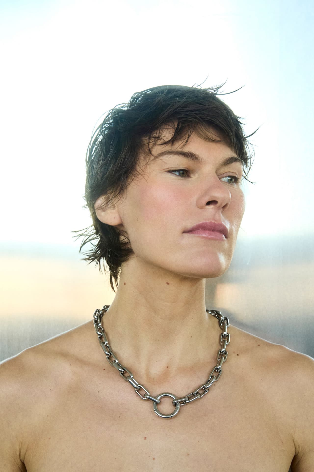 The Dual-Ring Clasp Necklace Silver