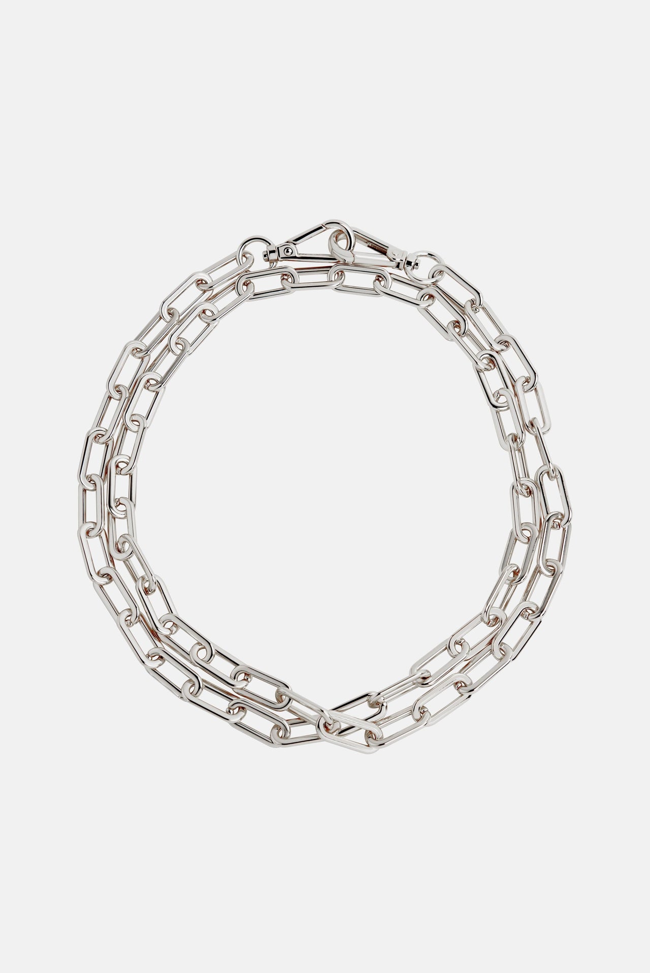 The LAYERED CHAIN NECKLACE Silver - JULIA SKERGETH