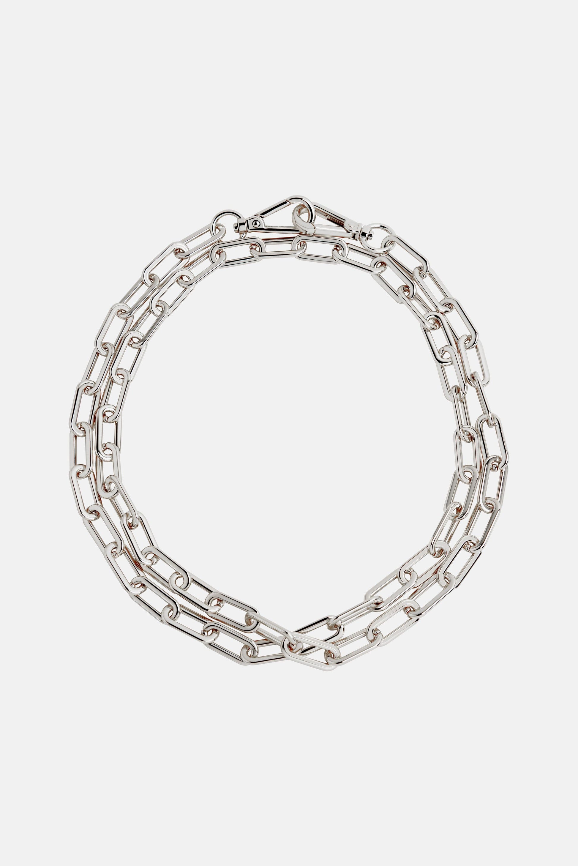 The LAYERED CHAIN NECKLACE Silver - JULIA SKERGETH