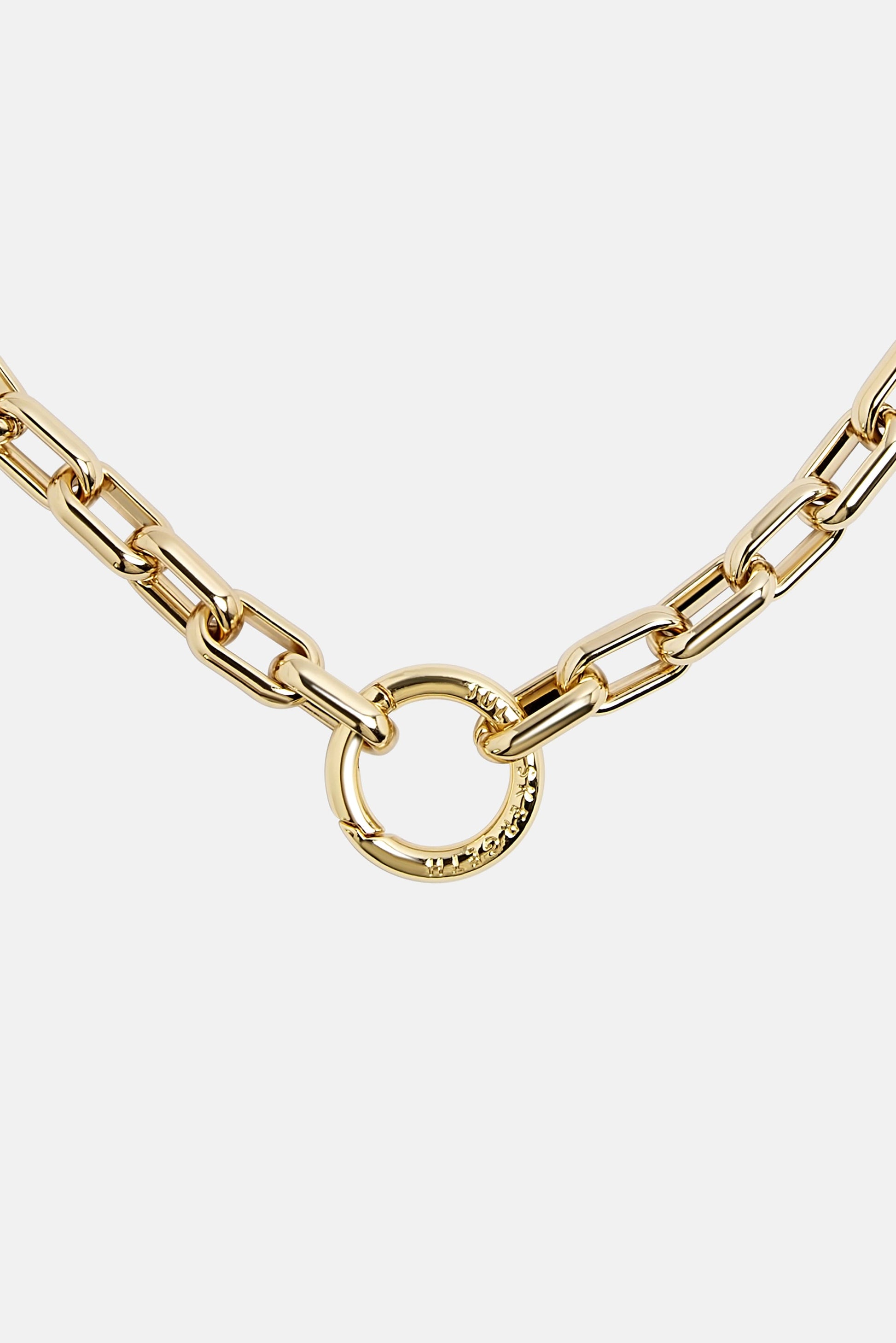 The Dual-Ring Clasp Necklace Gold - JULIA SKERGETH