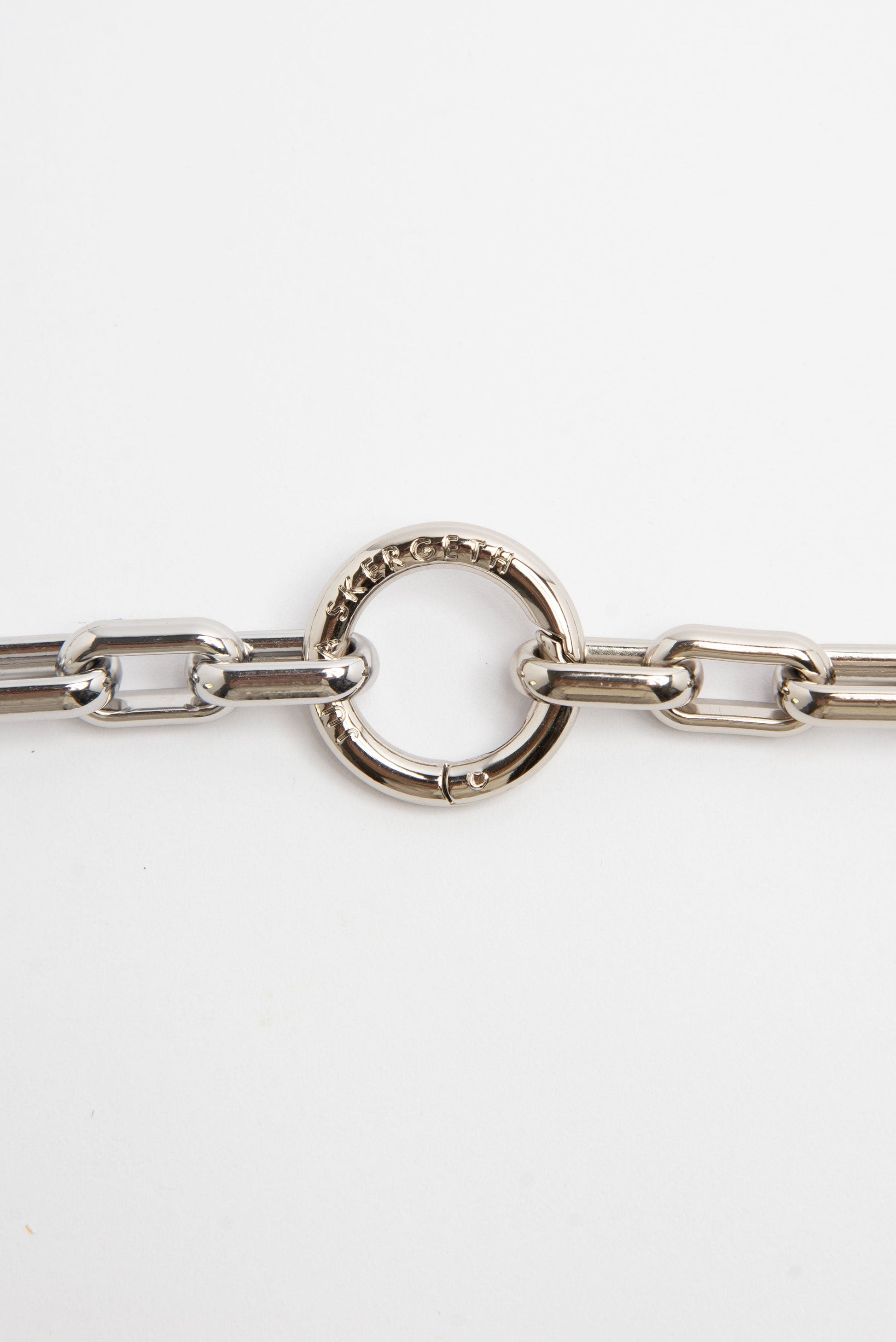 The Dual-Ring Clasp Necklace Silver - JULIA SKERGETH